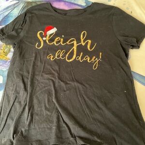 Black 'Sleigh All Day' T-Shirt